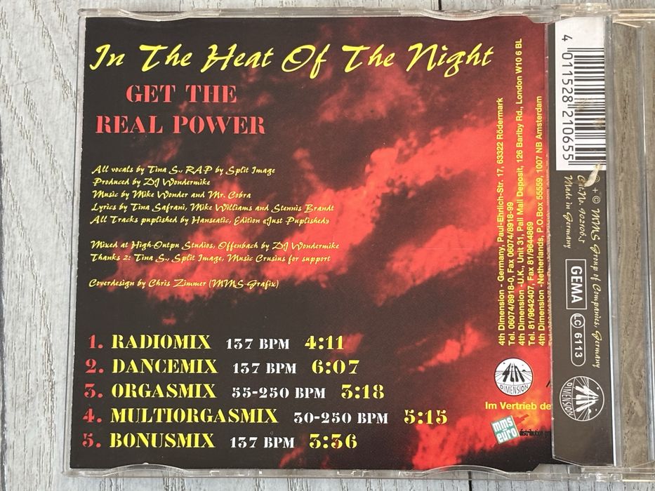 Get The Real Power – In The Heat Of The Night 1994 maxi CD EURODANCE