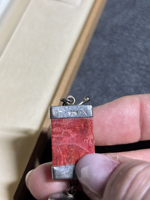 Bransoletka koral vintage 925