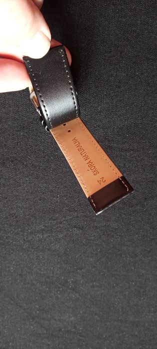 czarny męski pasek do zegarka 24 cm