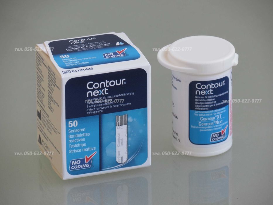 Тест полоски для глюкометра contour next(контур некст) 50шт: 950 грн ...