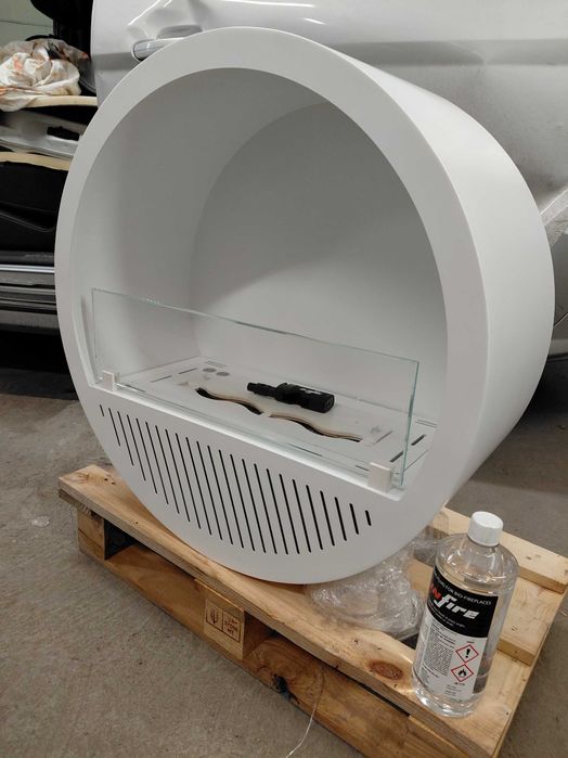 Biokominek INFIRE wiszący okrągły Biały  3 KW