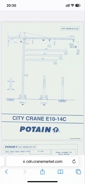 Кран баштовий Potain E10/14C
