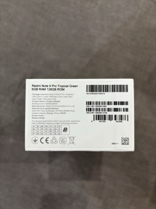 Ксиоми/Xiaomi redmi note 9pro