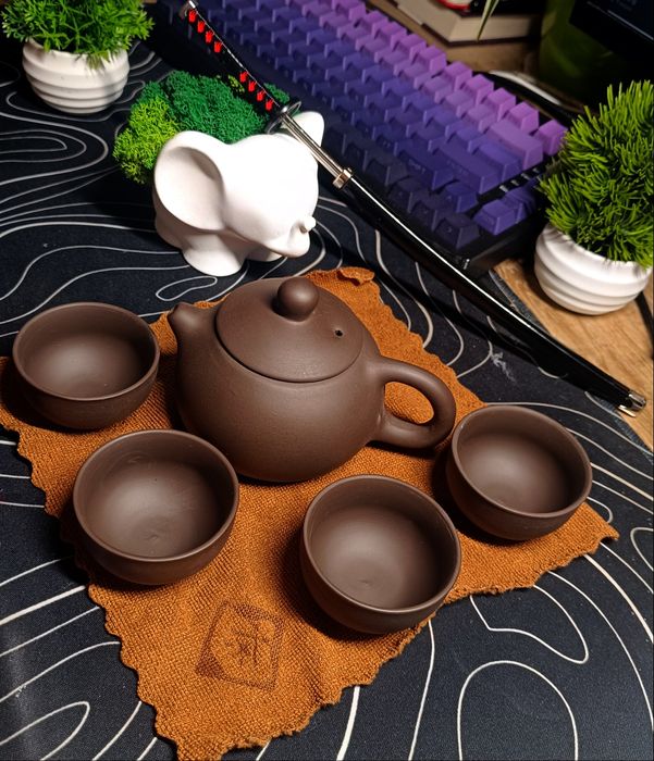 Набір для чаювання з глини + переносна сумка