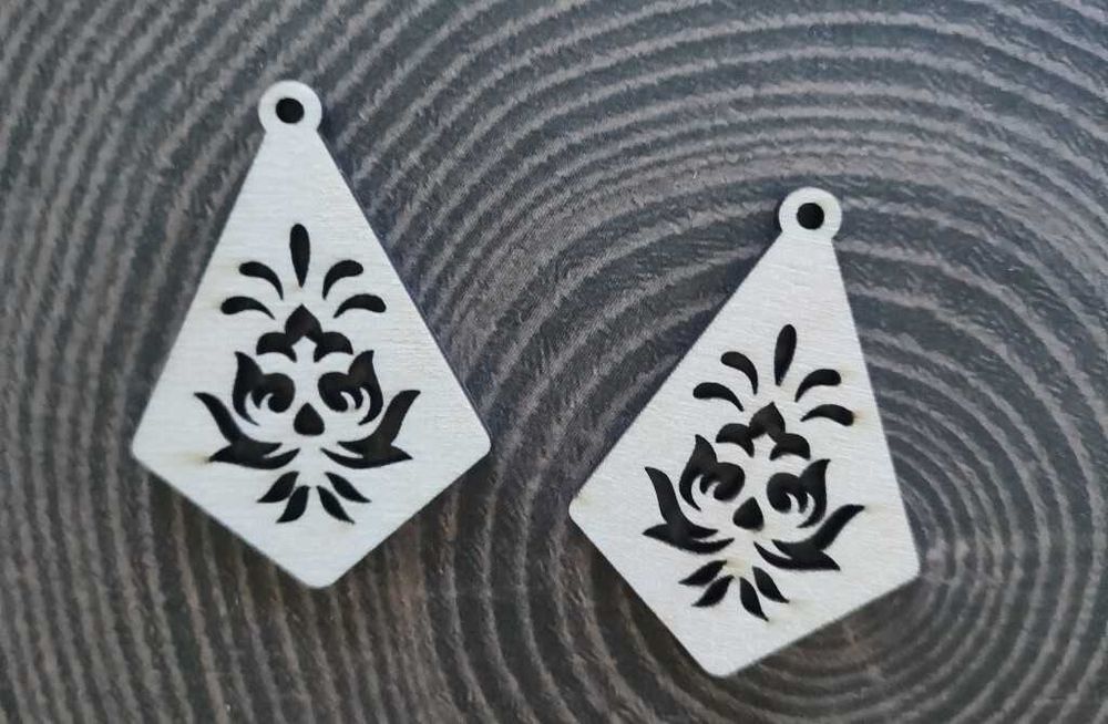 Kolczyki handmade baza decoupage hole10a