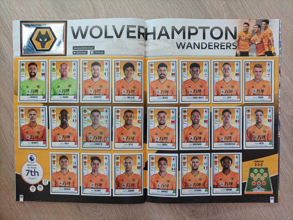 Caderneta de cromos completa Premier League 2019/20