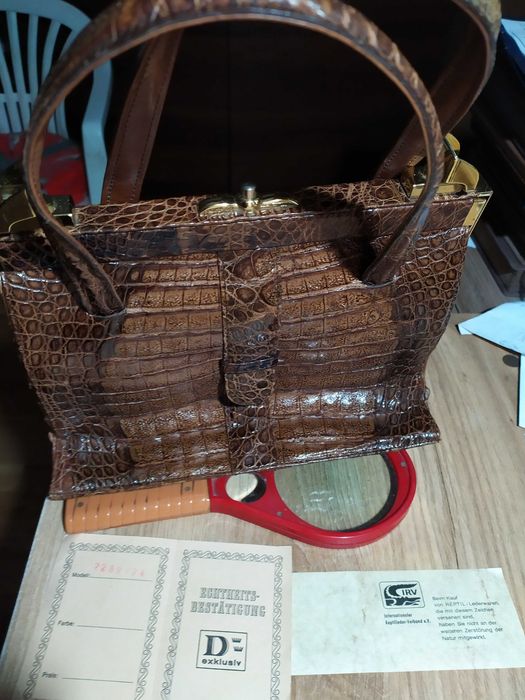 torba damska ze skóry dzikiego krokodyla - nowa -certyfikat