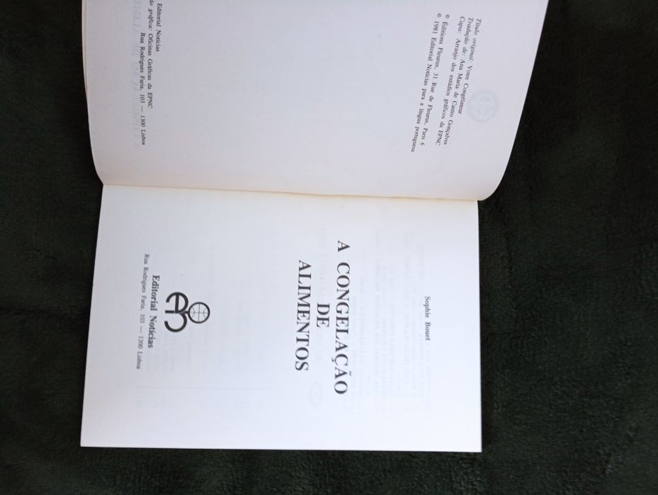 A congelação de alimentos / Sophie Boue -  1981 - livro  Raro