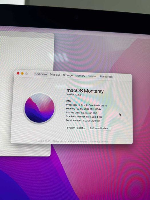 iMac 21.5'' 32GB 1TB i5 4GB Graphics 2019