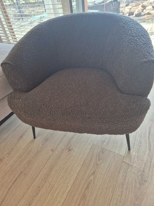 Fotel ciemnoszary boucle jak nowy