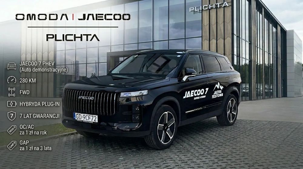 Jaecoo 7 PHEV 280KM | Maksymalne wyposażenie | Dostępny od ręki! | Plichta