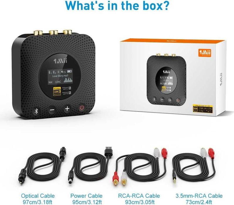 1Mii Odbiornik, transmiter, nadajnik Bluetooth B06HD+ adapter audio