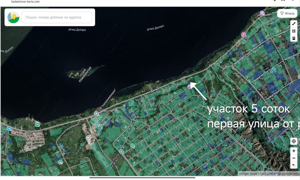 Продам ділянку дачну за Перемогою 6 над Дніпром