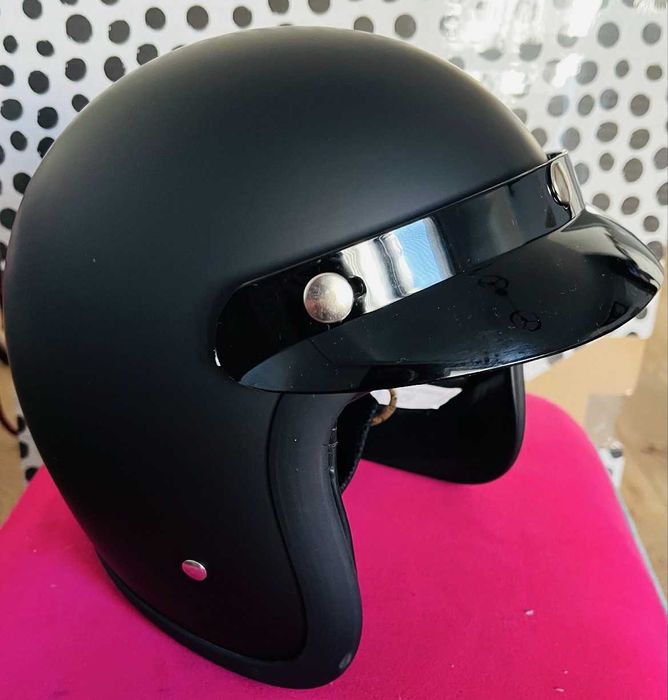 Kask r S Jet SLIM retro NOWY czarny mat-na skuter typu Vespa