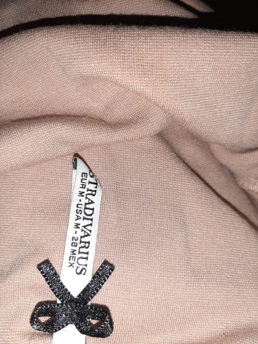 Sukienka z baskinką brąz capucino r M 36 38 Stradivarius mini