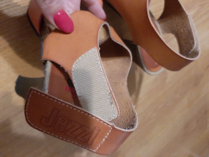 buty na słupku na lato na rzep pomqrańczowe