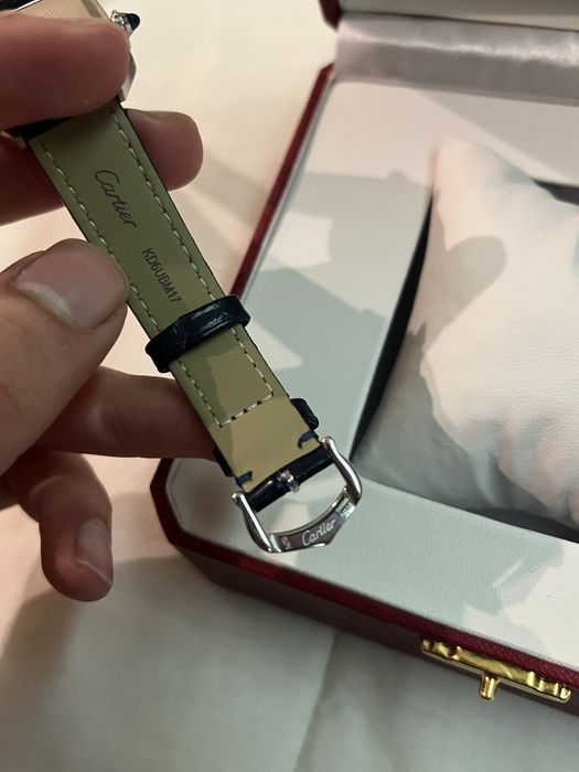 Relogio Cartier Santos-Dumont- Aço e couro - Full Set