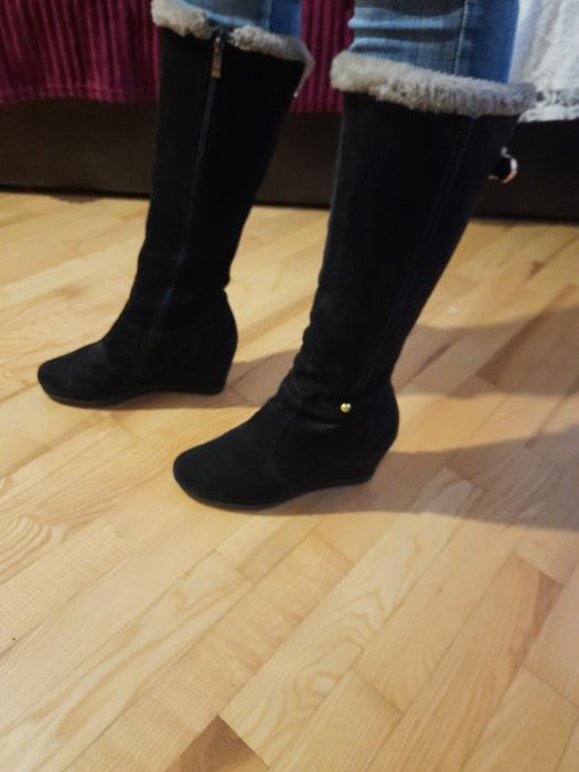 Замшеві чоботи ,сапожки 40 розмір