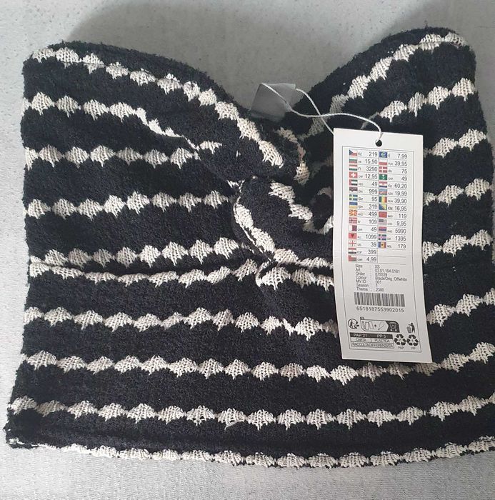 top marki AMISU biało czarny XS