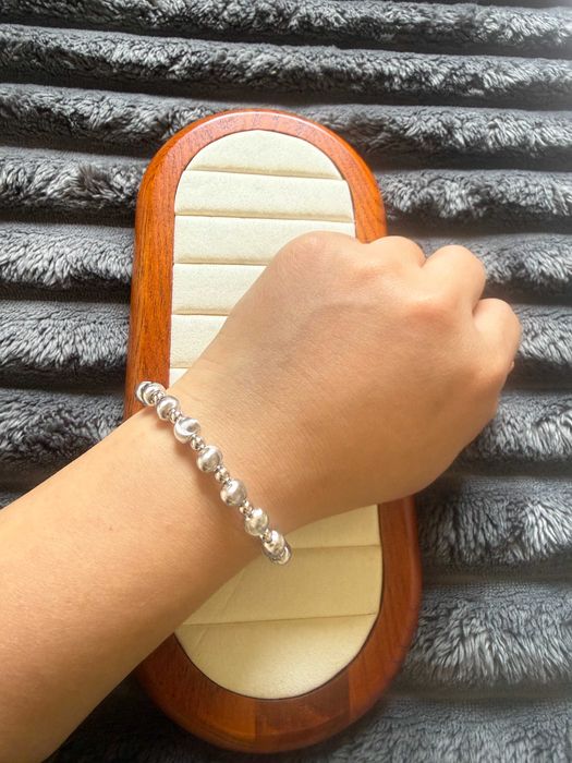 Pulseira Olho de Gato em Prata 925 com Banho de Ouro Branco Bracelet 7mm