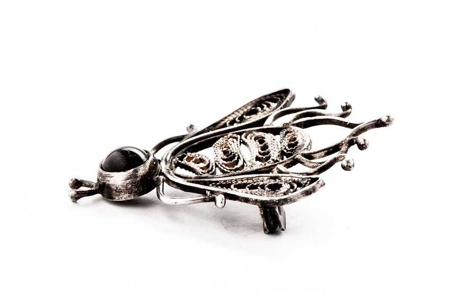 Srebrna Broszka - MUCHA - 2,95g - A. Folfas - 1980 rok - IMAGO ARTIS