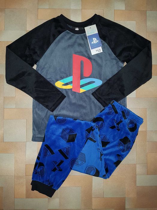 Теплый комплект велюр PlayStation, пижама Primark 8-9 лет 134 см