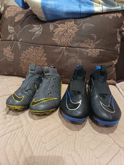 Футбольні бутси — Nike Jr Zoom Mercurial Vapor 15 Academy у чорному кольорі з синіми деталями