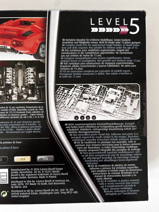Samochód Lamborghini Countach LP500S model do sklejenia Revell 07730
