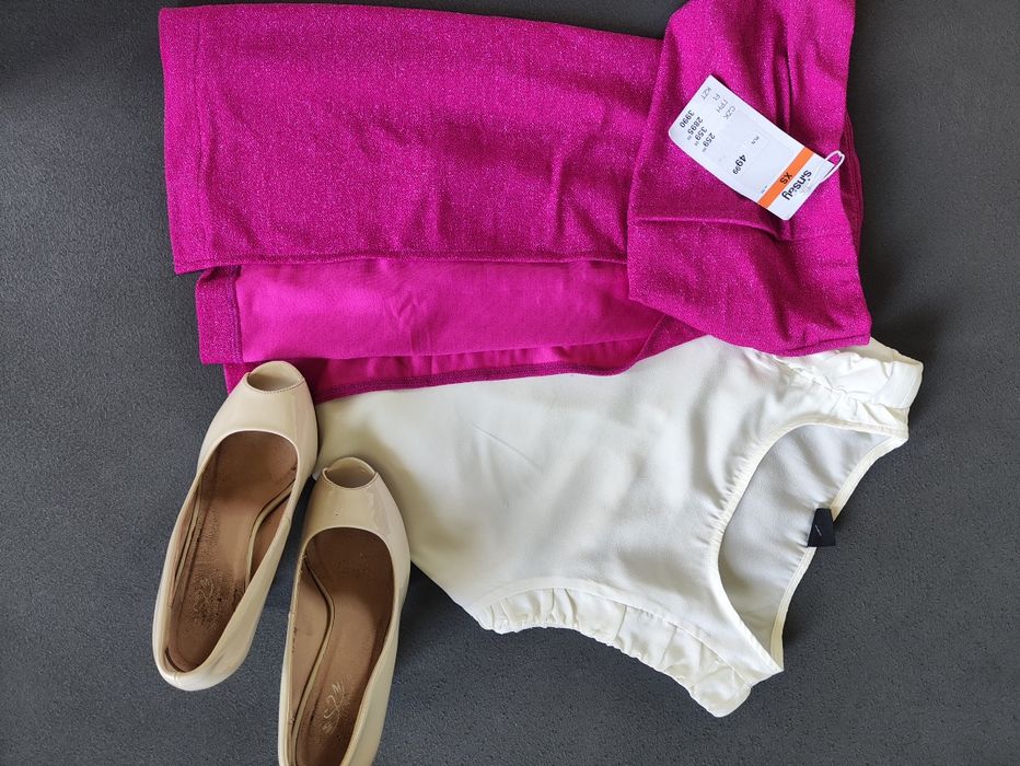 Spódnica MIDI ołówkowa maxi koszula bluzka chrzest wesele szpilki