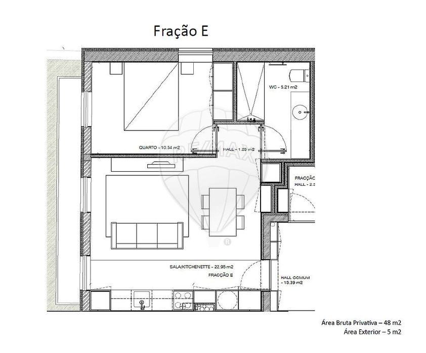 Apartamento T1 para arrendamento