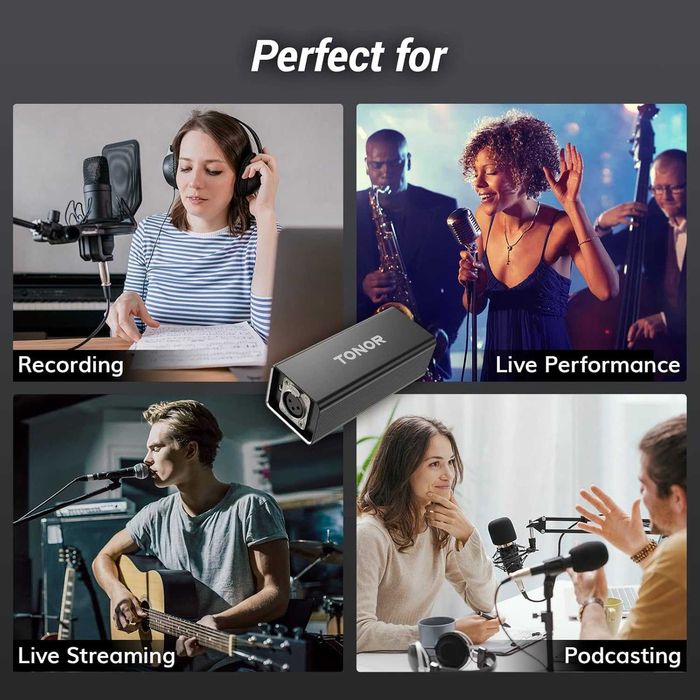 Przedwzmacniacz mikrofonowy TONOR TA20, XLR do mikrofonu dynamicznego