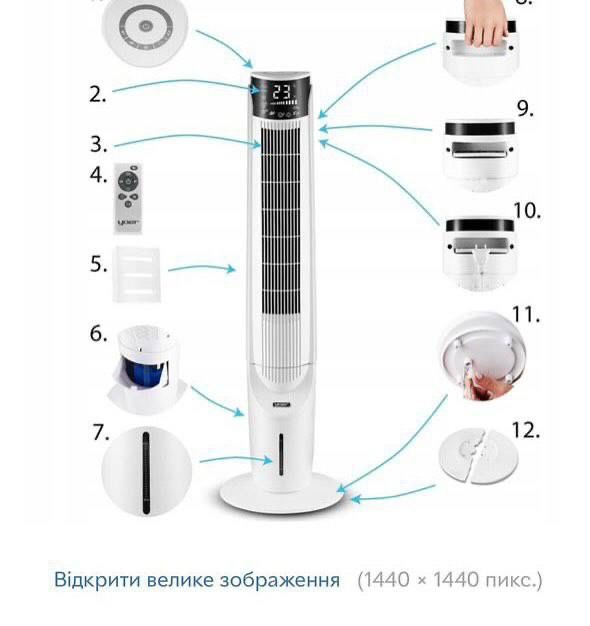 Портативний вентилятор кондиціонер Yoer іонізація
