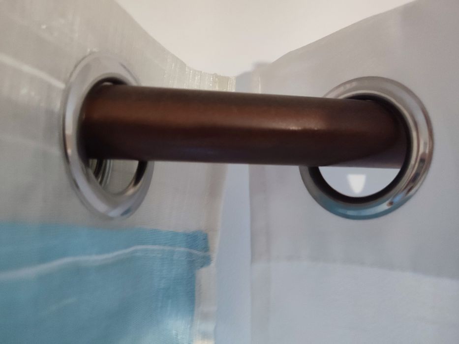 Cortinado duplo azul mais branco