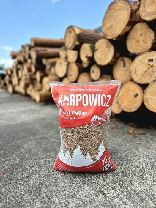 Pellet pelet "KARPOWICZ" A1, sosnowy - paleta 1005 kg.