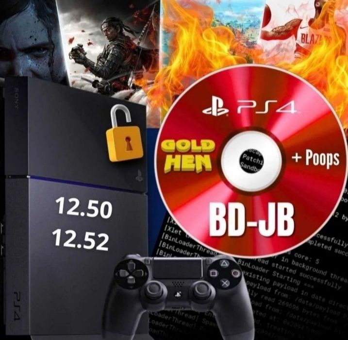 Диск Bluray BD-R Playstation 4 PS4 9.0/12.52‼️Slim/Fat/Pro‼️[GoldHEN]