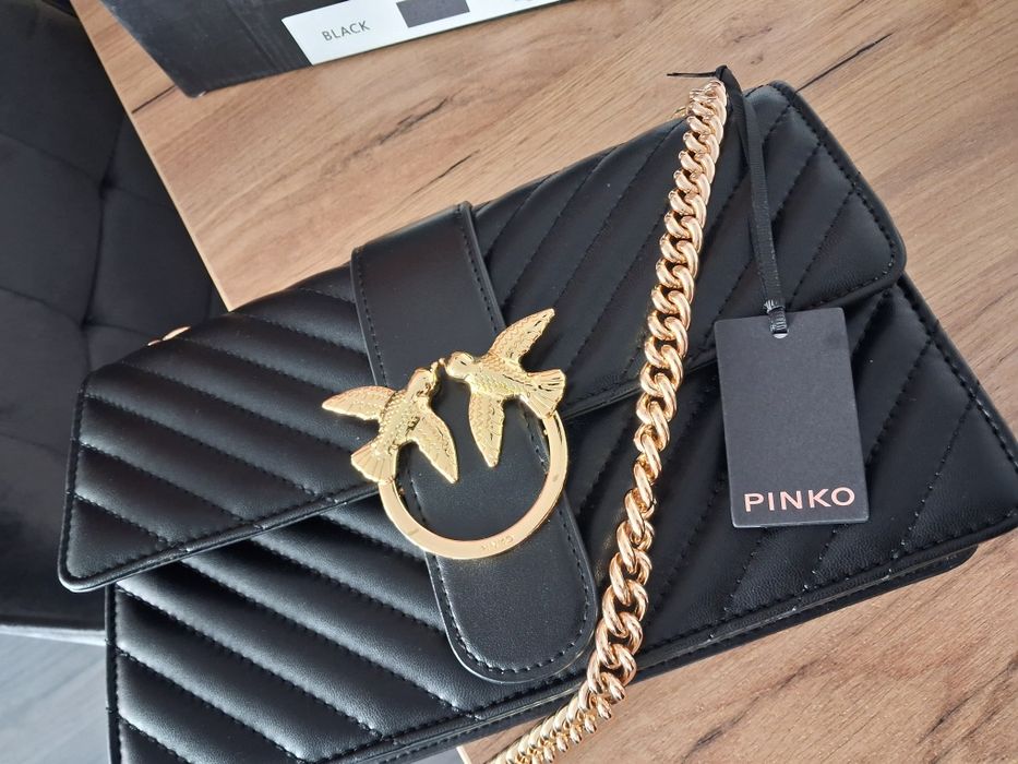 Torebka jak Pinko na złotym łańcuszku