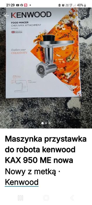 Przystawka kenwood do mielenia mięsa  nowa  do robota