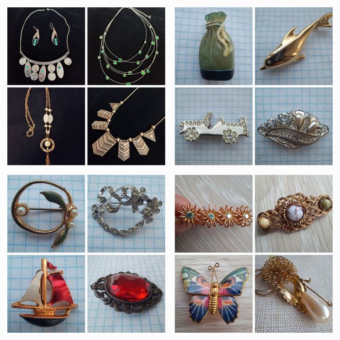 Винтаж, Бижутерия, бусы, колье, брошь, кулон, серьги, клипсы, браслет
