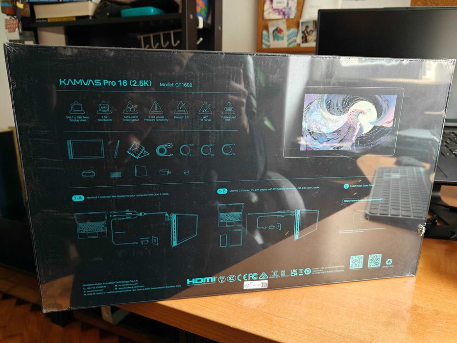 Huion Kamvas Pro 16 2.5K QHD nova ainda embalada