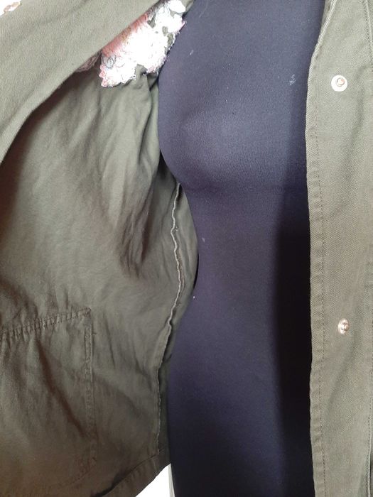 Kurtka parka jesienna jeansowa khaki Dorothy Perkins