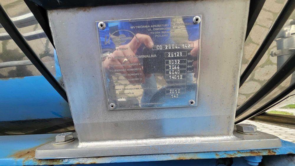 Cysterna spożywcza Wamsianów 30 000 l izo, Webasto, CIP, 4 komory