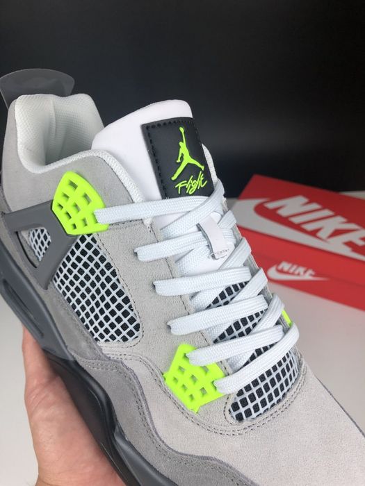 SALE! Nike Air Jordan Retro 4 Grey/Green 40 41 42 43 44 45