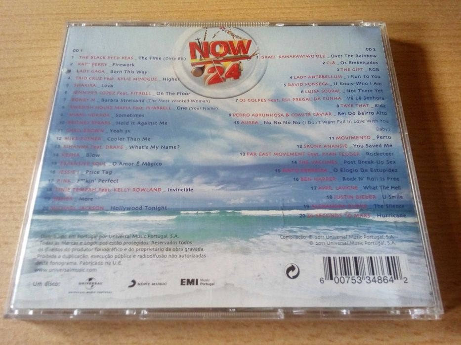 Now 24 2xCD - Michael Jackson Rihanna Katy Perry The Gift Aurea Lady Gaga Shakira Skunk Anansie Os Golpes Abrunhosa Lady Antebellum Kesha Usher Pink
