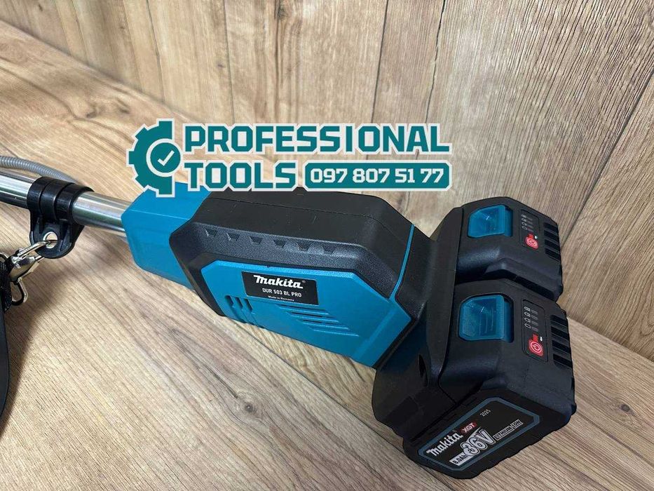 Акумуляторний тример косарка Makita DUR503 BL PRO працює на двох АКБ