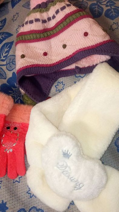 Зимняя шапка шарф хомут снуд 98 104 110 116