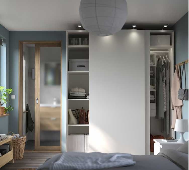 2 Pares de portas deslizantes, branco com brilho, 200x236 cm PAX IKEA