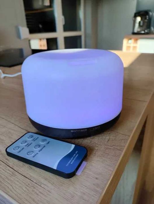 Nawilżacz Powietrza Dyfuzor Zapachowy RGB Lampka Nocna Pilot Aroma