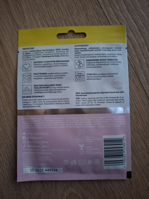 Bielenda faceboom krio maska w płacie