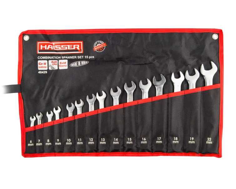 (48429) Набір ключів комбінованих 15 шт. CRV Cold Stamped чох HAISSER