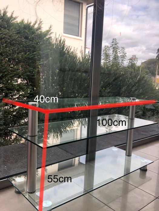 Móvel TV de vidro 3 patamares